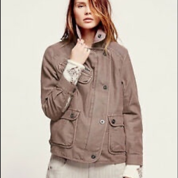 Free People Twill 2 Pocket Slouchy Jacket - Picture 3 of 6